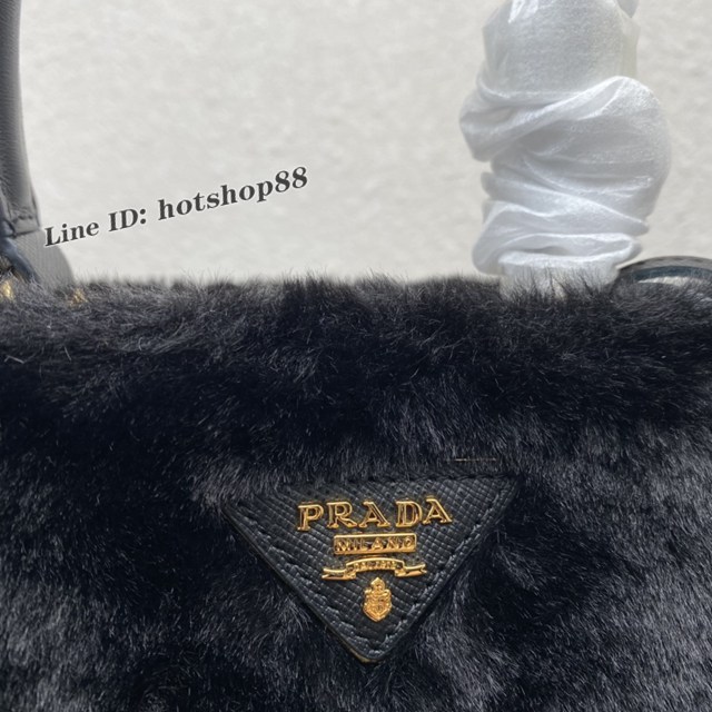Prada專櫃新款山羊毛桶包 1BA373 普拉達Prada Panier桶包手袋 csp1527